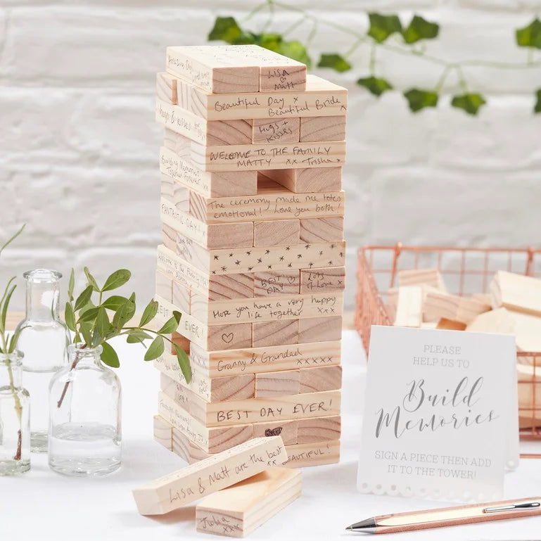 Wooden Building Blocks Wedding Guest Book Alternative