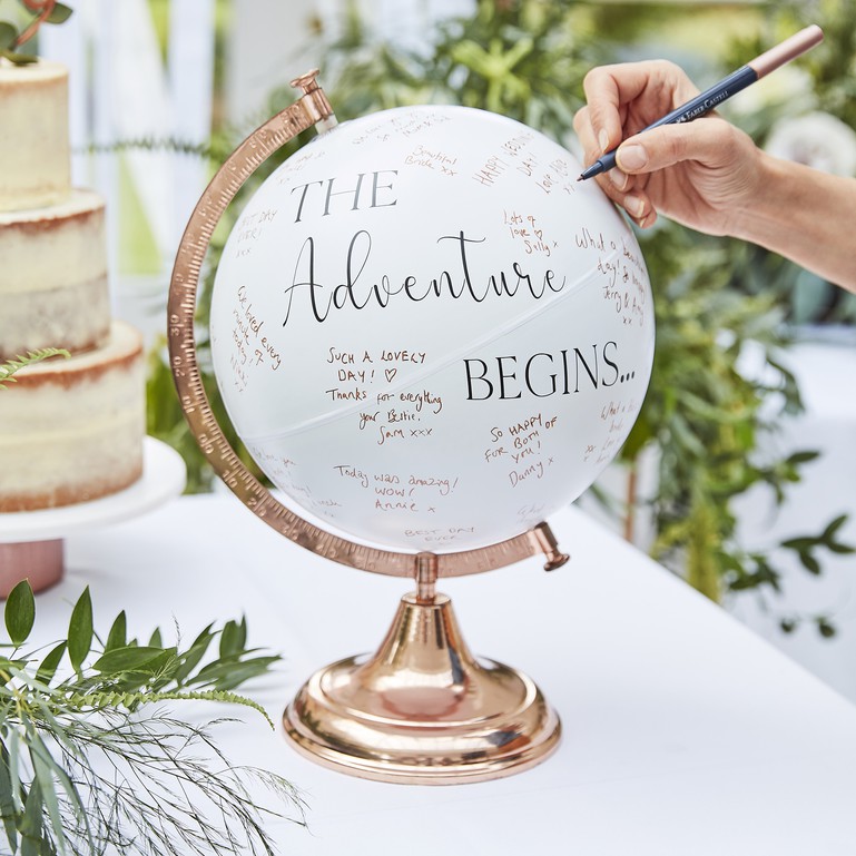 Wedding Globe Guest Book Alternative