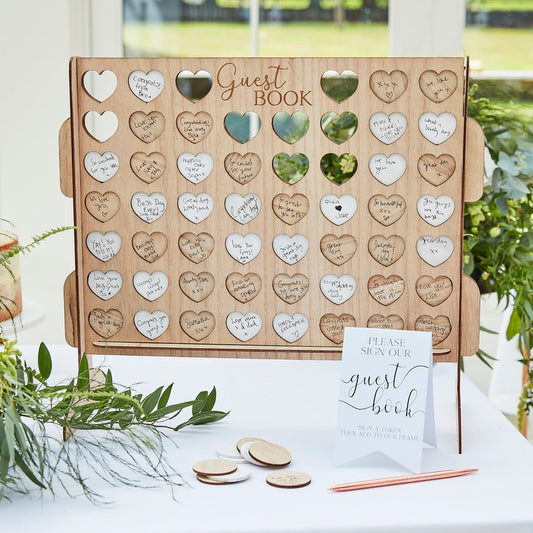 Four In A Row Wedding Guest Book Alternative