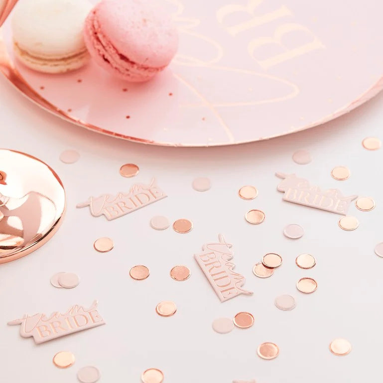 Team Bride Blush and Rose gold Hen Party Confetti