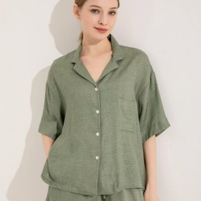 Linen Short PJs with Pockets