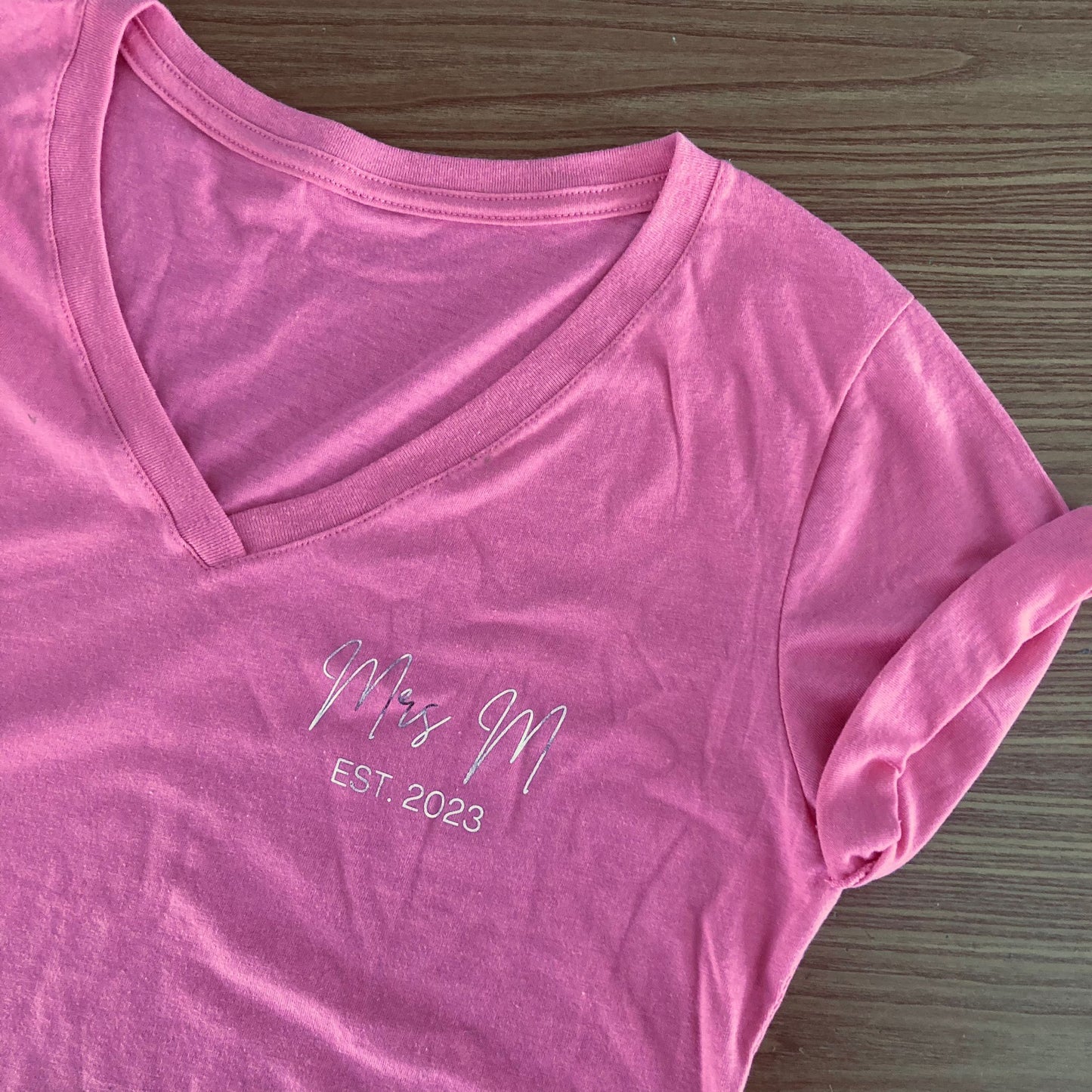 SALE: Mrs Pink V Neck Tees (Slim Fit)